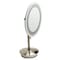 Alfi Brand Brushed Nickel Tabletop Rnd 9" 5x Magnifying Cosmetic Mirror W/ Light ABM9FLED-BN - alternate 1